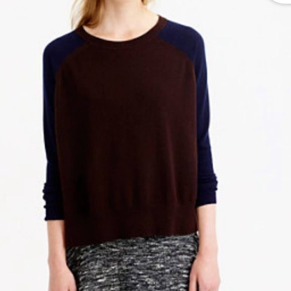 J. Crew colorblock slit cashmere sweater. Size Xs